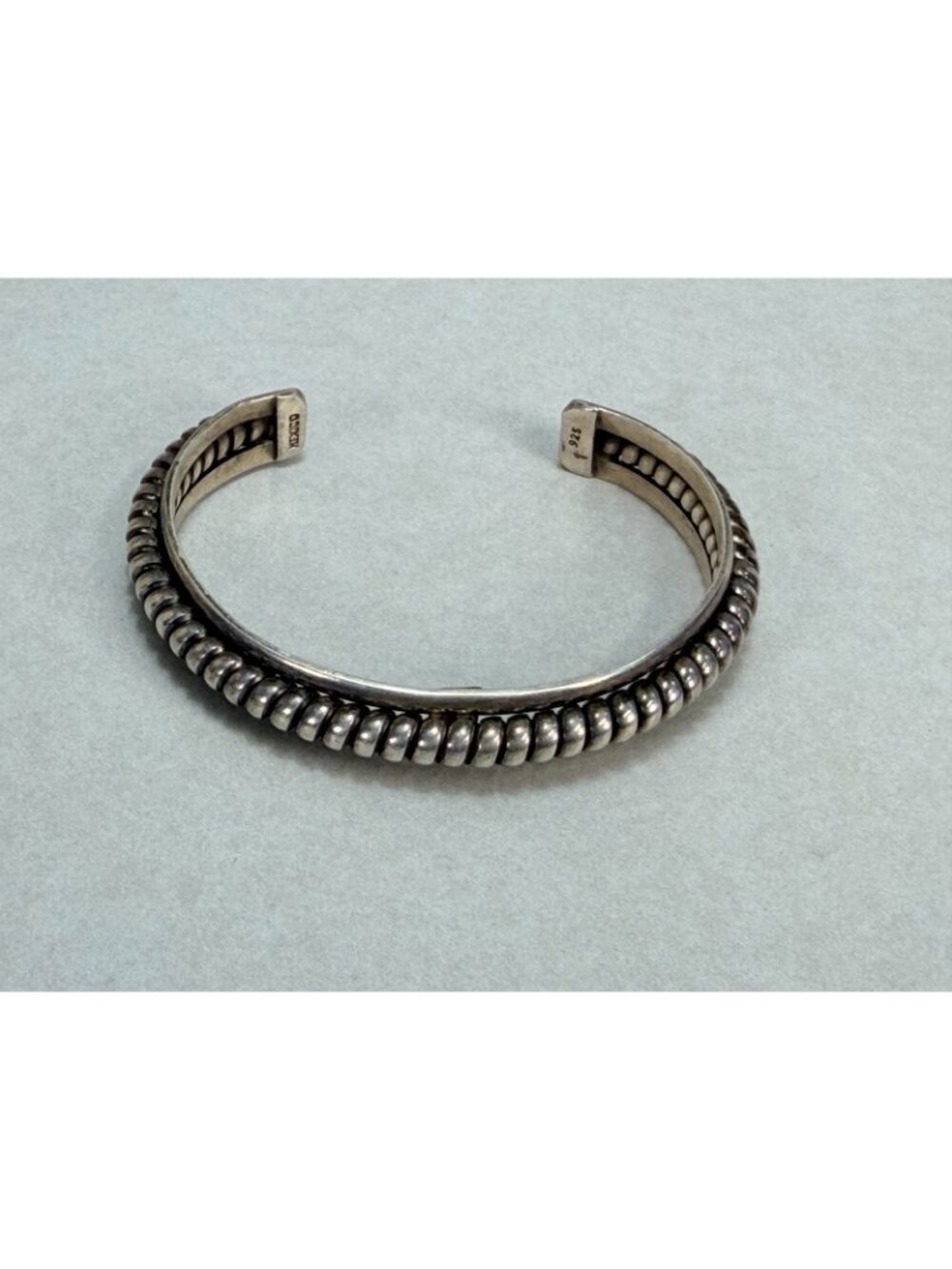 Vintage MWS Mexico 925 Sterling Silver Ribbed Cuff Bracelet Mark Wasserman - Picture 7 of 11